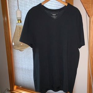 Black slight v-neck t-shirt
